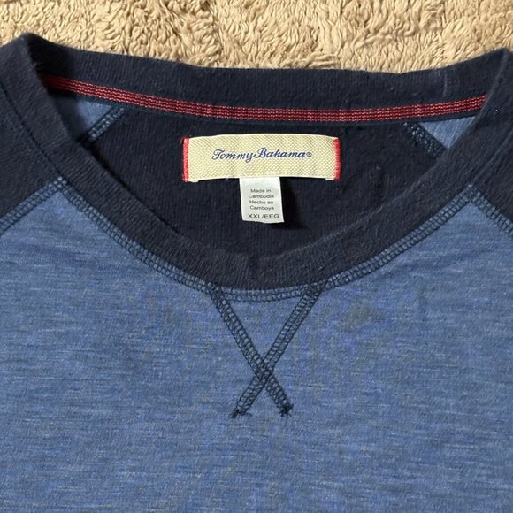 Tommy Bahama Mens Blue Raglan Long Sleeve Sweater Preppy Casual Shirt XXL - Picture 5 of 12